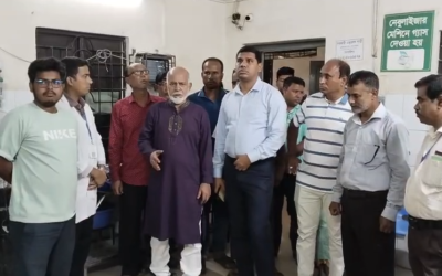 ফুলবাড়ী স্বাস্থ্য কমপ্লেক্সের ছাদ ধসের ঘটনাস্থল পরিদর্শনে এমপি